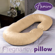Aamira Aamira Pregnancy Pillow | Cream Memory Foam Maternity Cushion C Shaped