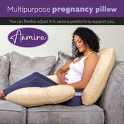 Aamira Aamira Pregnancy Pillow | Cream Memory Foam Maternity Cushion C Shaped