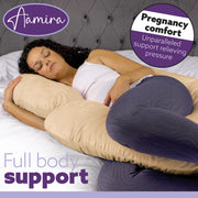 Aamira Aamira Pregnancy Pillow | Cream Memory Foam Maternity Cushion C Shaped