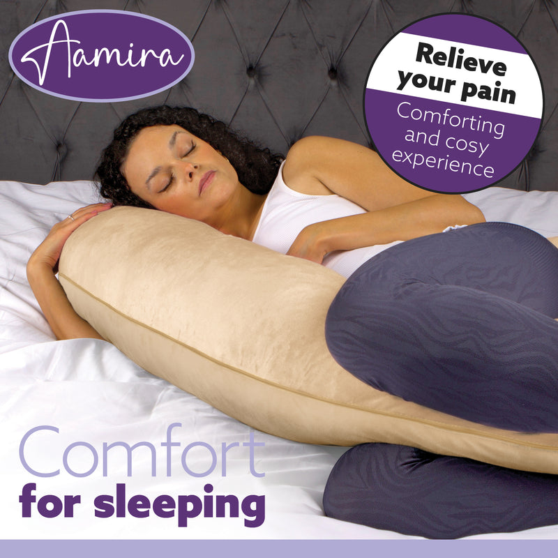 Aamira Aamira Pregnancy Pillow | Cream Memory Foam Maternity Cushion C Shaped