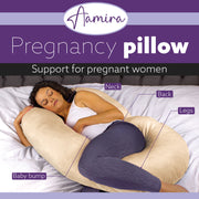 Aamira Aamira Pregnancy Pillow | Cream Memory Foam Maternity Cushion C Shaped