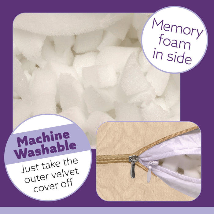 Aamira Aamira Pregnancy Pillow | Cream Memory Foam Maternity Cushion L Shaped