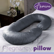 Aamira Aamira Pregnancy Pillow | Dark Grey Memory Foam Maternity Cushion C Shaped