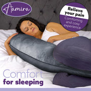 Aamira Aamira Pregnancy Pillow | Dark Grey Memory Foam Maternity Cushion C Shaped