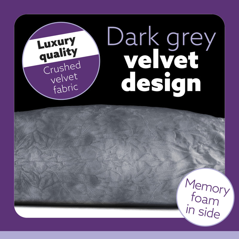 Aamira Aamira Pregnancy Pillow | Dark Grey Memory Foam Maternity Cushion C Shaped