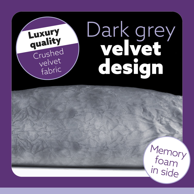 Aamira Aamira Pregnancy Pillow | Dark Grey Memory Foam Maternity Cushion J Shaped