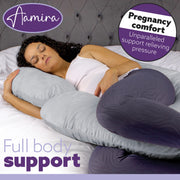 Aamira Aamira Pregnancy Pillow | Light Grey Memory Foam Maternity Cushion C Shaped