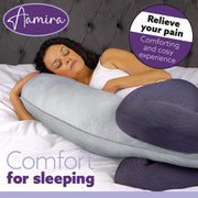 Aamira Aamira Pregnancy Pillow | Light Grey Memory Foam Maternity Cushion C Shaped