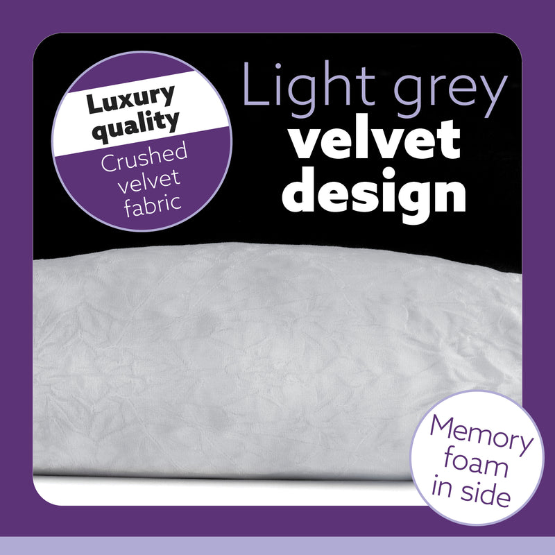 Aamira Aamira Pregnancy Pillow | Light Grey Memory Foam Maternity Cushion C Shaped