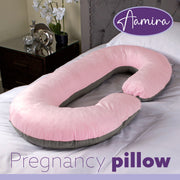 Aamira Aamira Pregnancy Pillow | Pink Memory Foam Maternity Cushion C Shaped