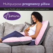 Aamira Aamira Pregnancy Pillow | Pink Memory Foam Maternity Cushion C Shaped