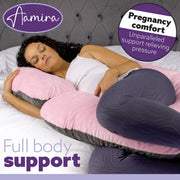Aamira Aamira Pregnancy Pillow | Pink Memory Foam Maternity Cushion C Shaped