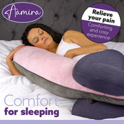 Aamira Aamira Pregnancy Pillow | Pink Memory Foam Maternity Cushion C Shaped