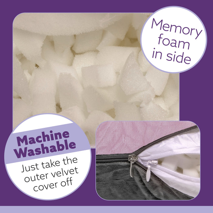 Aamira Aamira Pregnancy Pillow | Pink Memory Foam Maternity Cushion J Shaped