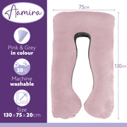 Aamira Aamira Pregnancy Pillow | Pink Memory Foam Maternity Cushion U Shaped