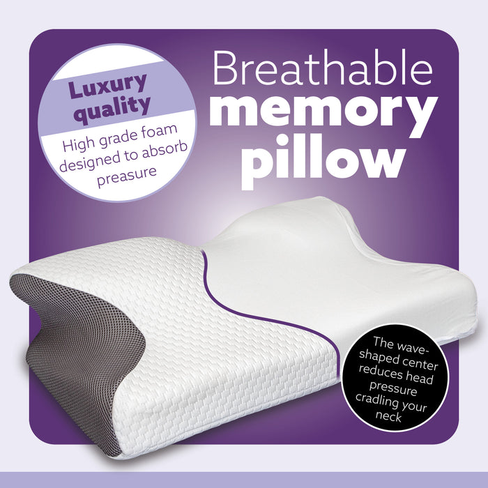 Aamira Aamira Side Sleeper Cervical Pillow | Memory Foam Neck Support OEKO-TEX