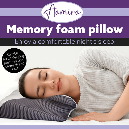 Aamira Aamira Side Sleeper Cervical Pillow | Memory Foam Neck Support OEKO-TEX