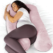 Aamira Aamira U Shape Pregnancy Maternity Pillow | Memory Foam Cushion Grey & Pink