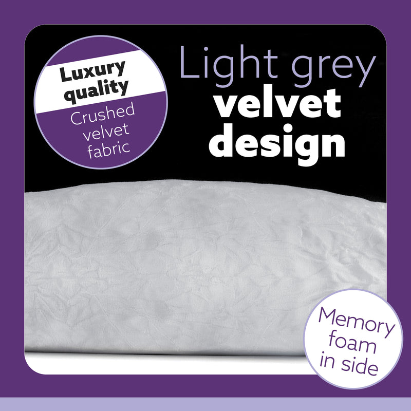 Aamira Aamira U Shape Pregnancy Maternity Pillow | Memory Foam Cushion Light Grey
