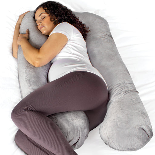 Futura Direct Aamira U Shaped Pregnancy Pillow Light Grey 130x75x20cm Memory Foam