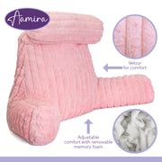 Aamira Aamira X Large Cuddle Cushion Pink | Faux Fur Reading Pillow Back Support