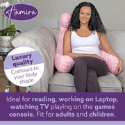 Aamira Aamira X Large Cuddle Cushion Pink | Faux Fur Reading Pillow Back Support