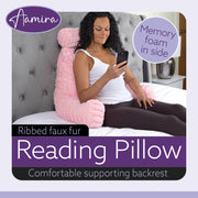 Aamira Aamira X Large Cuddle Cushion Pink | Faux Fur Reading Pillow Back Support
