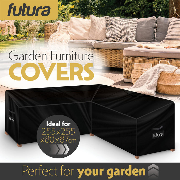 Futura Garden Furniture Cover Weatherproof 255 x 255 x 87 x 80cm V Shaped Heavy Duty Rip Resistant Oxford Fabric