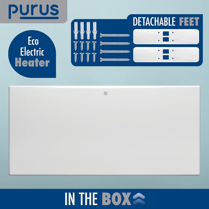 Purus Eco Electric 1800W Panel Heater Setback Timer & Advanced Thermostat Control