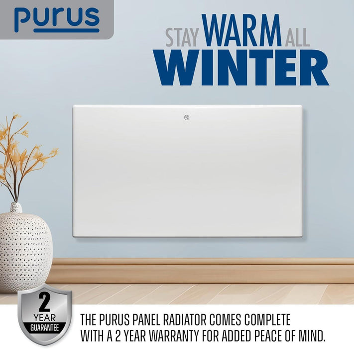 Purus Eco Electric 1200W Panel Heater Setback Timer & Advanced Thermostat Control