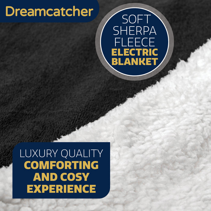 Dreamcatcher Dreamcatcher Black Electric Heated Throw | Sherpa Fleece Blanket