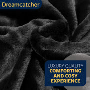Dreamcatcher Dreamcatcher Black Faux Fur Throw Blanket | Soft Fluffy Sofa Throw