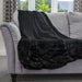 Dreamcatcher Dreamcatcher Black Faux Fur Throw Blanket | Soft Fluffy Sofa Throw