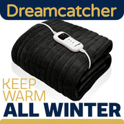 Dreamcatcher Dreamcatcher Black Heated Throw Blanket | Electric Fleece Throw