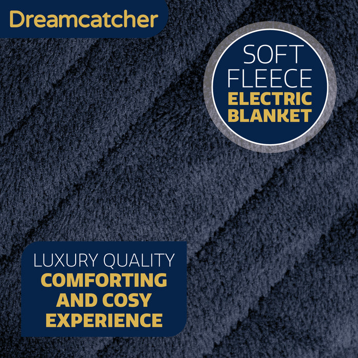 Dreamcatcher Dreamcatcher Blue Electric Heated Throw | Soft Fleece Blanket with Timer
