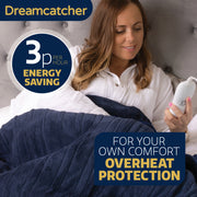 Dreamcatcher Dreamcatcher Blue Electric Heated Throw | Soft Fleece Blanket with Timer