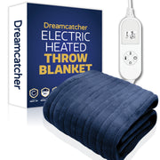 Dreamcatcher Dreamcatcher Blue Electric Heated Throw | Soft Fleece Blanket with Timer