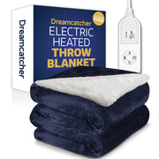 Dreamcatcher Dreamcatcher Blue Sherpa Fleece Electric Heated Throw Blanket 160 x 120cm