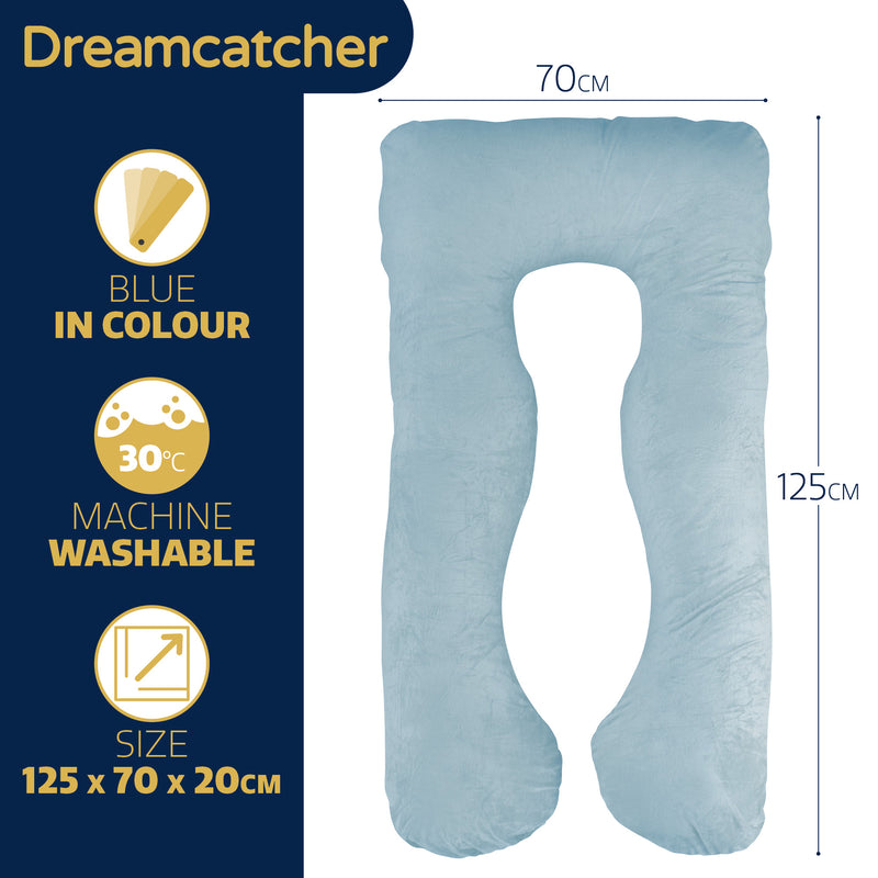 Dreamcatcher Dreamcatcher Blue U Shaped Pregnancy Pillow  Shredded Memory Foam