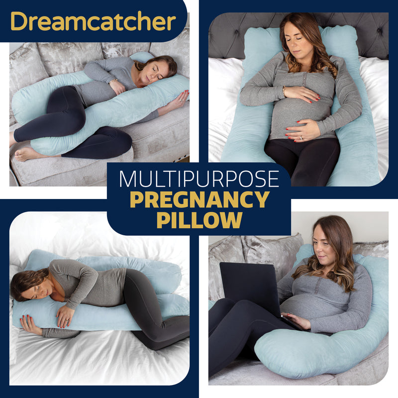 Dreamcatcher Dreamcatcher Blue U Shaped Pregnancy Pillow  Shredded Memory Foam