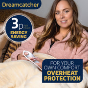 Dreamcatcher Dreamcatcher Cream Electric Heated Throw | Soft Fleece Blanket with Timer