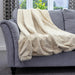 Dreamcatcher Dreamcatcher Cream Faux Fur Throw Blanket | Soft Fluffy Sofa Throw