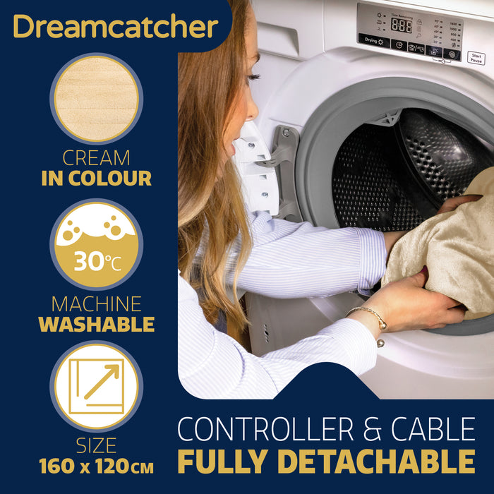 Dreamcatcher Dreamcatcher Cream Heated Throw Blanket | Electric Fleece Throw