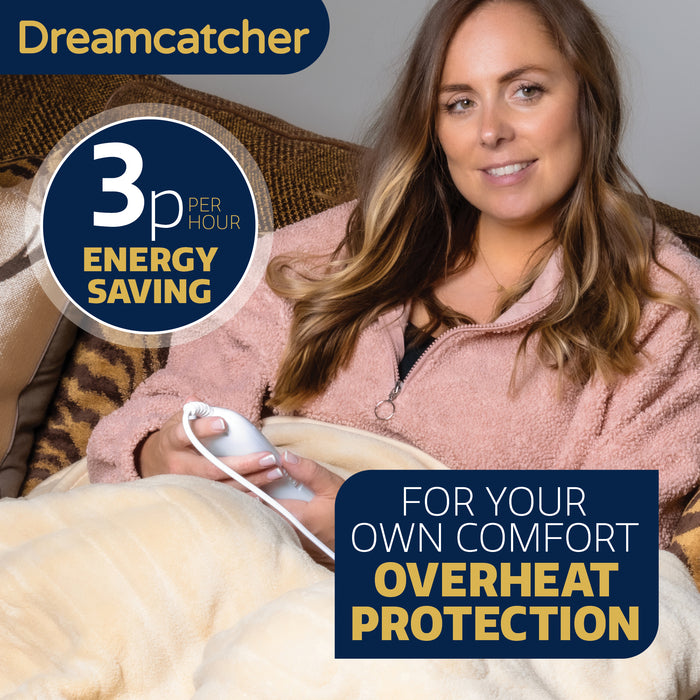 Dreamcatcher Dreamcatcher Cream Heated Throw Blanket | Electric Fleece Throw