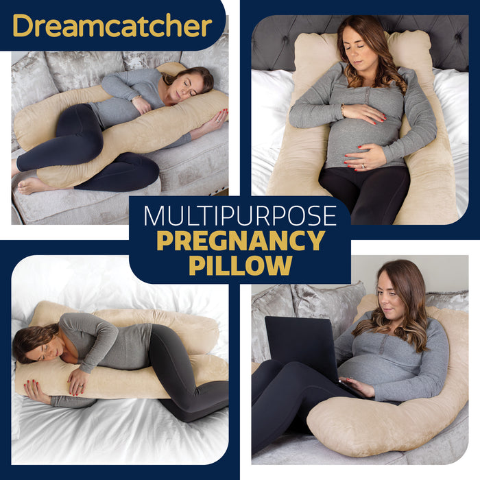 Dreamcatcher Dreamcatcher Cream U Shaped Pregnancy Pillow  Shredded Memory Foam