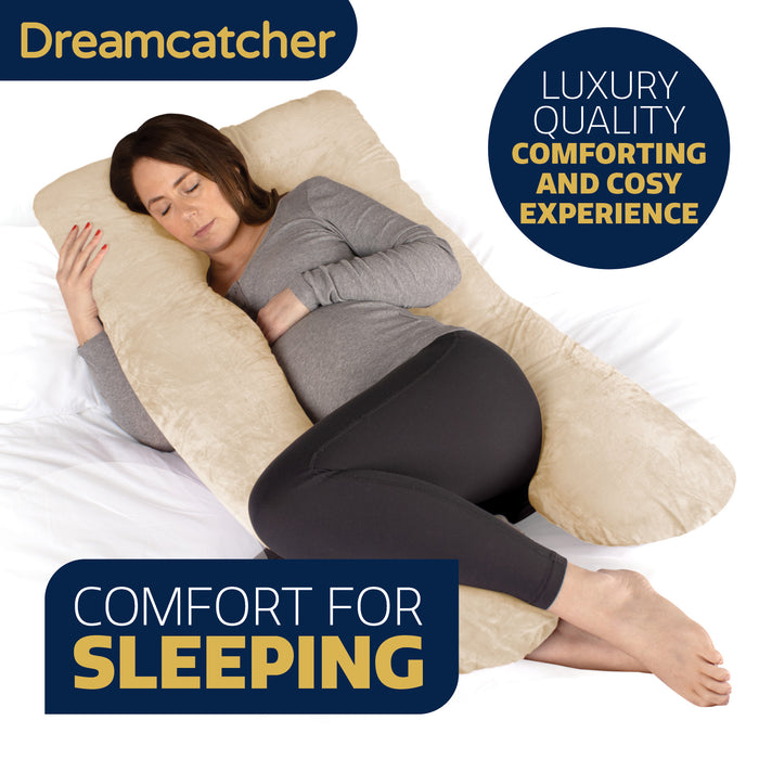 Dreamcatcher Dreamcatcher Cream U Shaped Pregnancy Pillow  Shredded Memory Foam