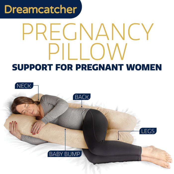 Dreamcatcher Dreamcatcher Cream U Shaped Pregnancy Pillow  Shredded Memory Foam