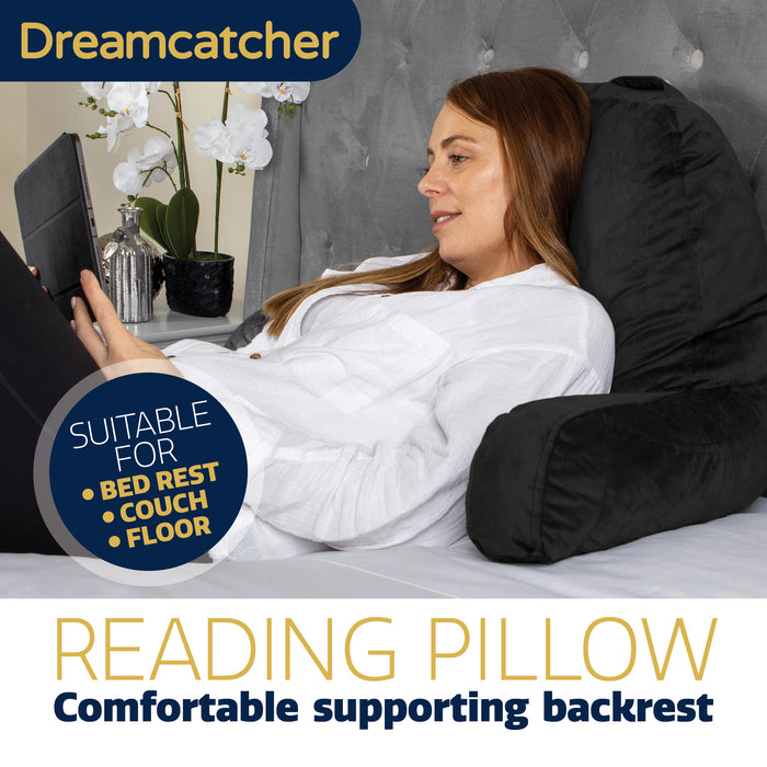 Dreamcatcher Dreamcatcher Cuddle Cushion Black | Memory Foam Back Support Reading Pillow