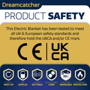 Dreamcatcher Dreamcatcher Dark Grey Electric Heated Throw | Sherpa Fleece Blanket