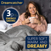 Dreamcatcher Dreamcatcher Deluxe Electric Heated Throw Faux Fur Grey Soft Heated Blanket 160 x 130cm